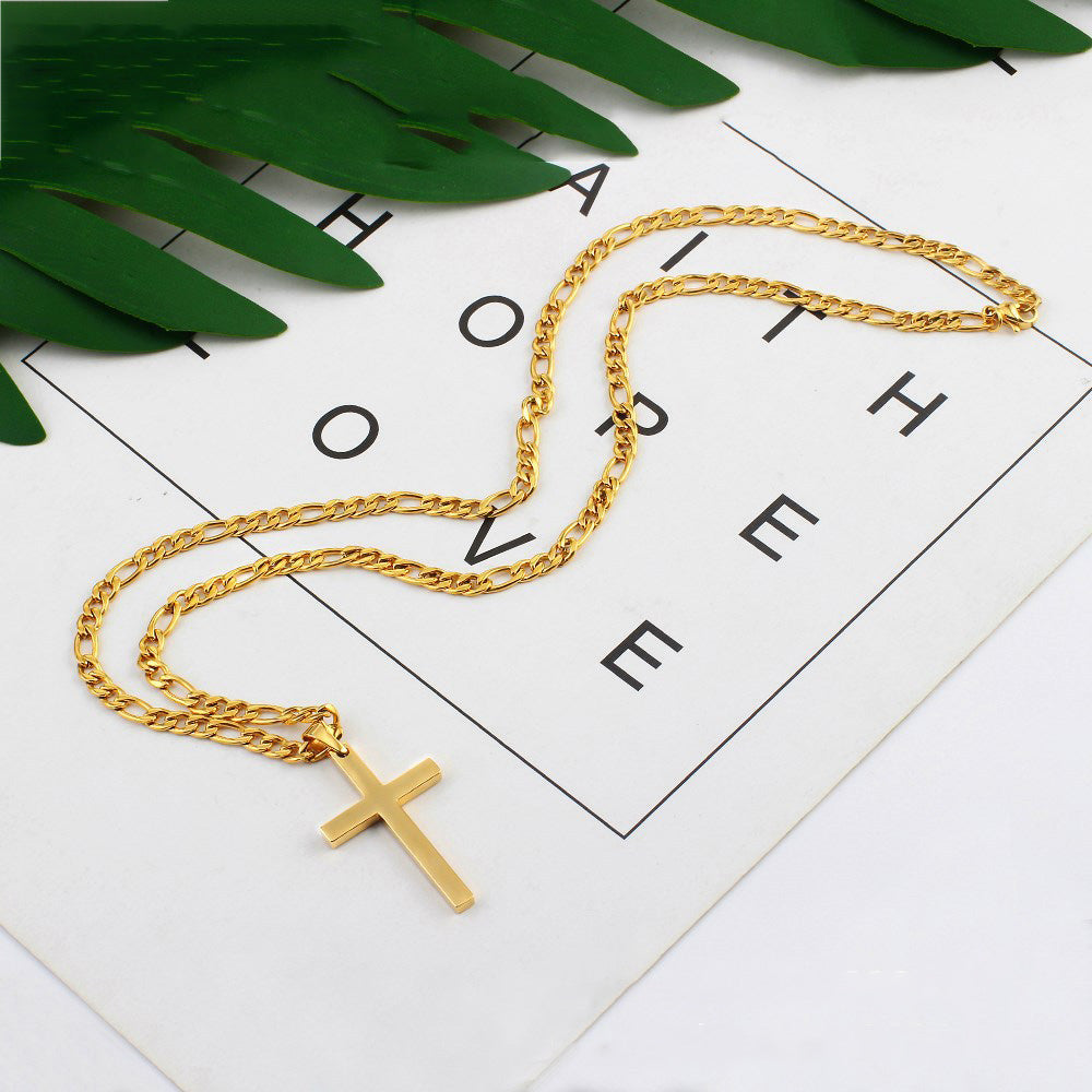 Figaro Chain Cross pendant Necklace&nbsp;