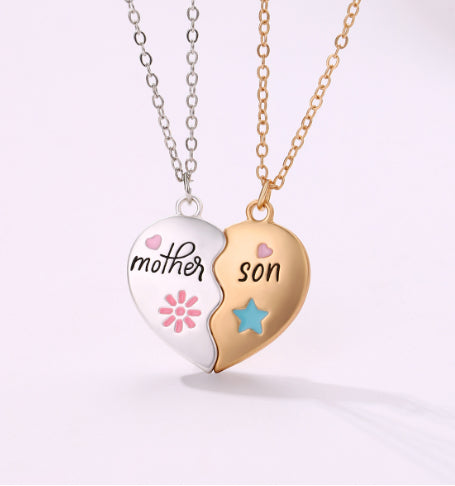 Forever Bond Magnetic Heart Necklace Set - Mother & Daughter