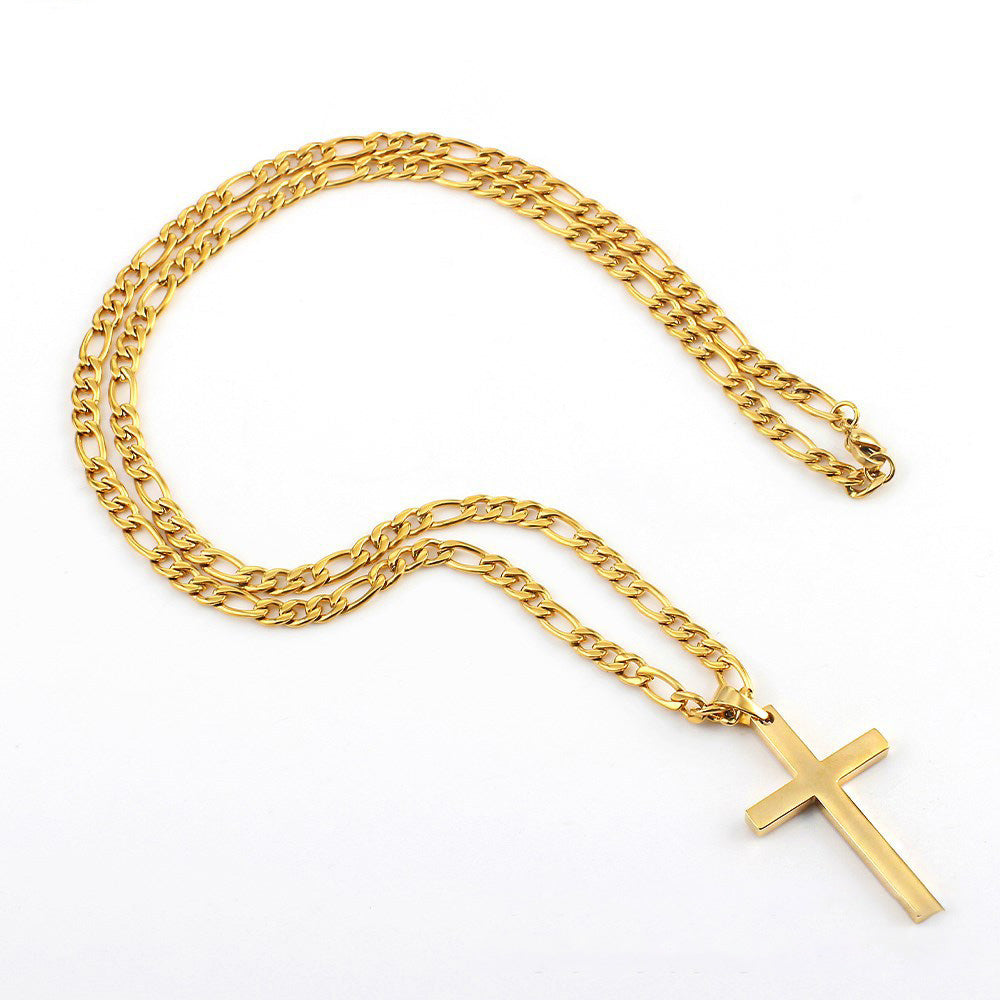 Figaro Chain Cross pendant Necklace&nbsp;