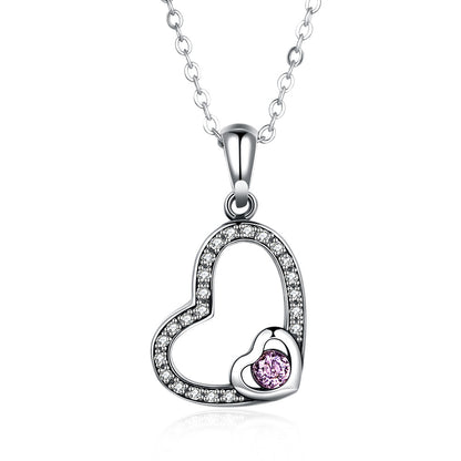 Romantic Heart Shaped 925 silver plated Necklace