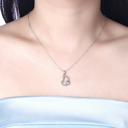 Romantic Heart Shaped 925 silver plated Necklace