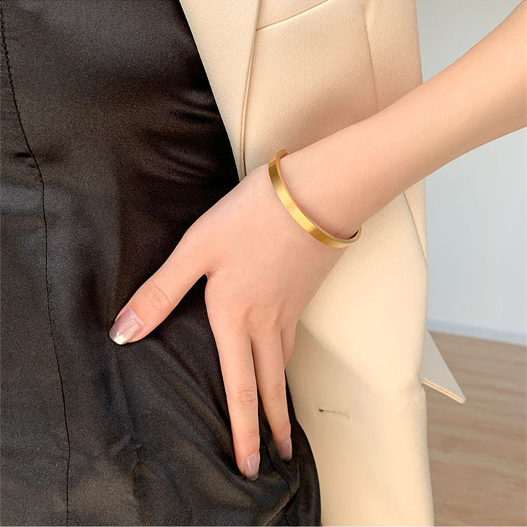 Stylish Brushed Gold Plated 18K Bracelet
