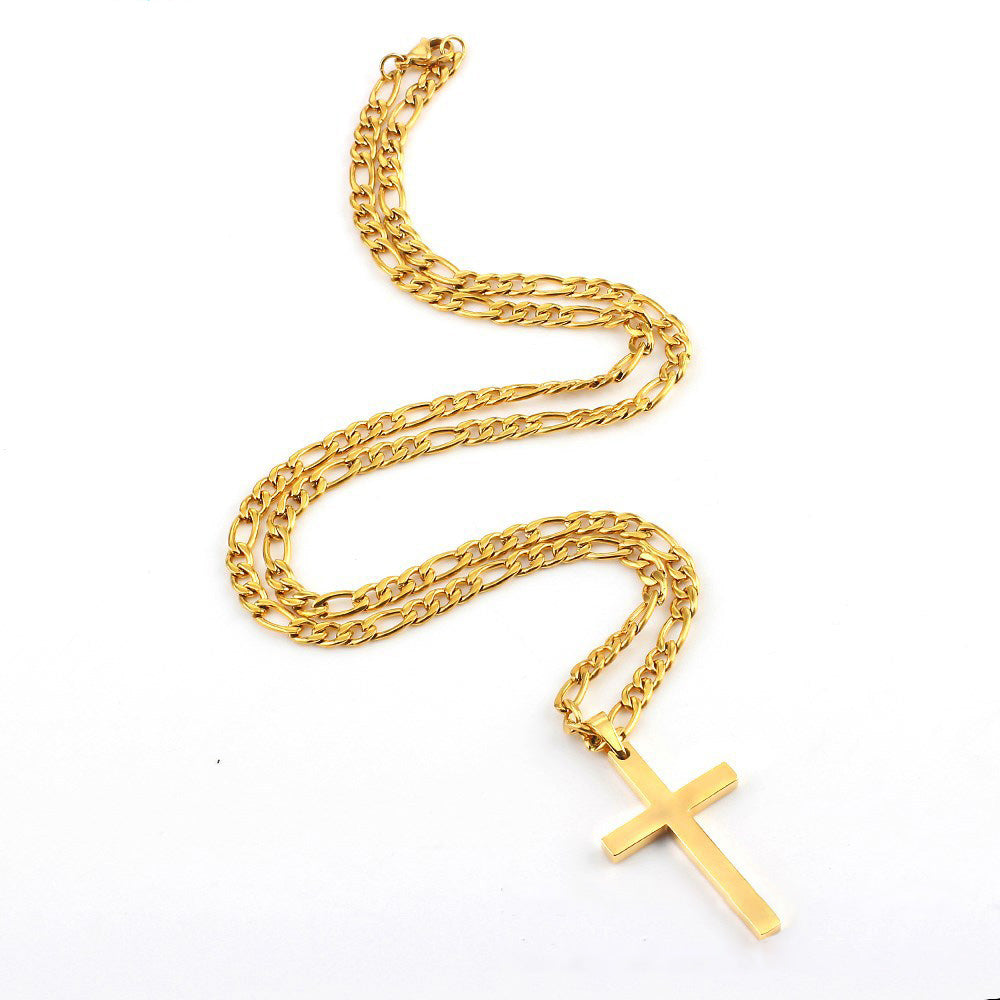 Figaro Chain Cross pendant Necklace&nbsp;