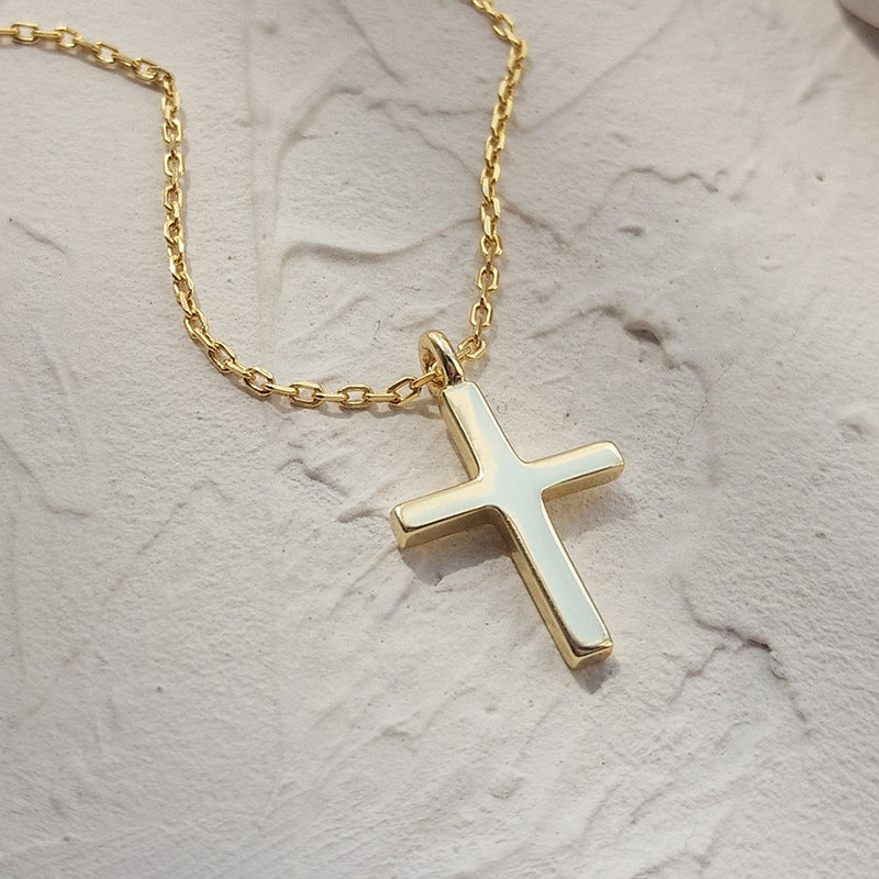 18k Gold 925 Solid Cross pendant necklace