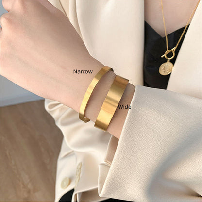 Stylish Brushed Gold Plated 18K Bracelet