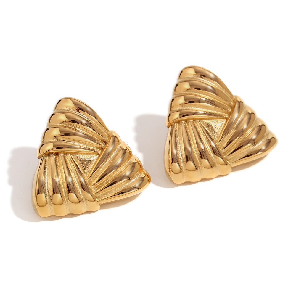 Golden Aura Sculpted Statement Earrings