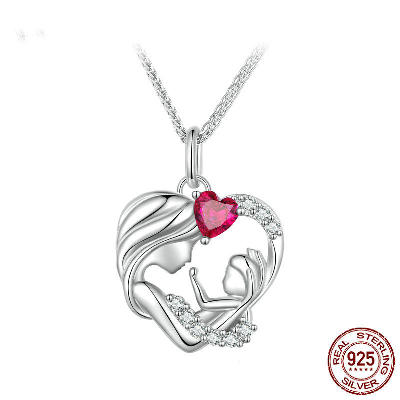 Mother and Daughter Heart Affection Light Luxury Necklace S925 sterling silver