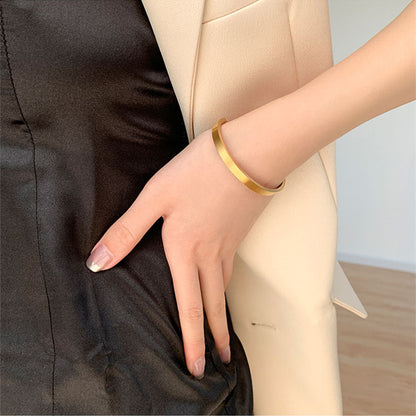 Stylish Brushed Gold Plated 18K Bracelet