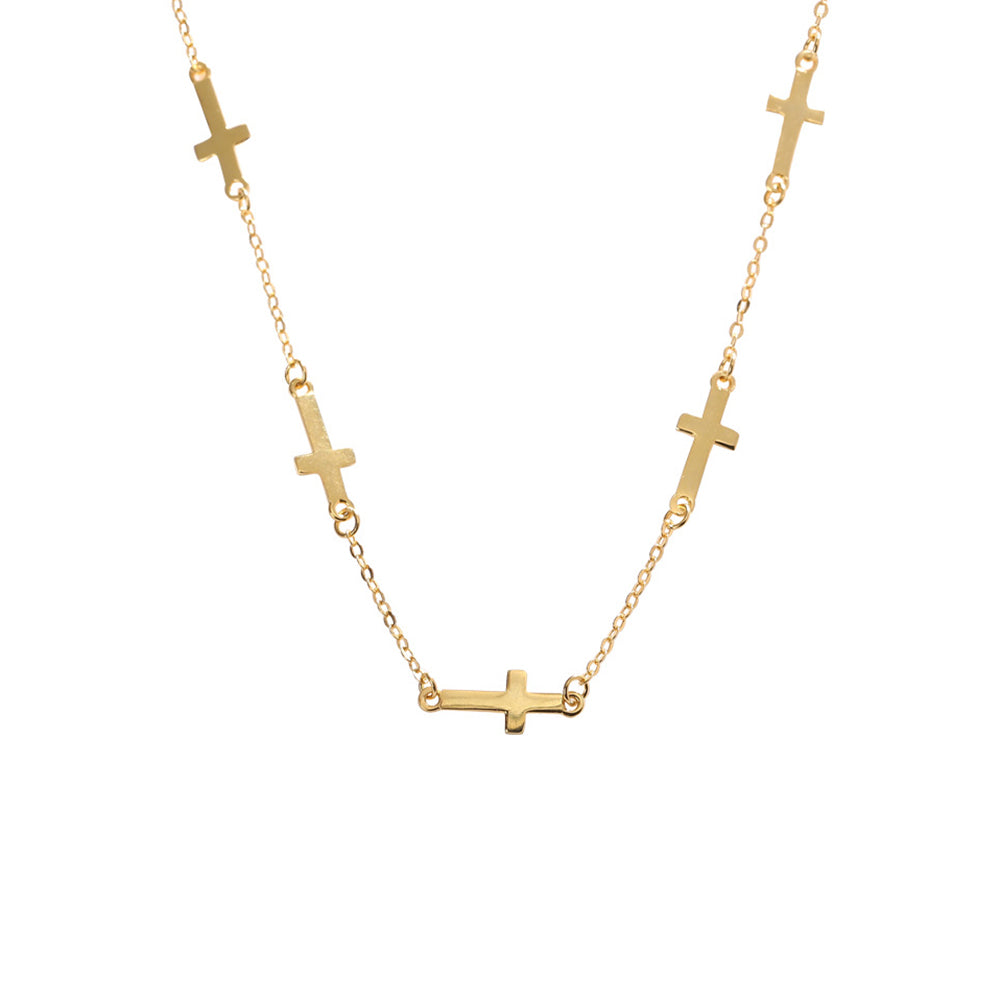 18k Gold 925 Solid Cross pendant necklace