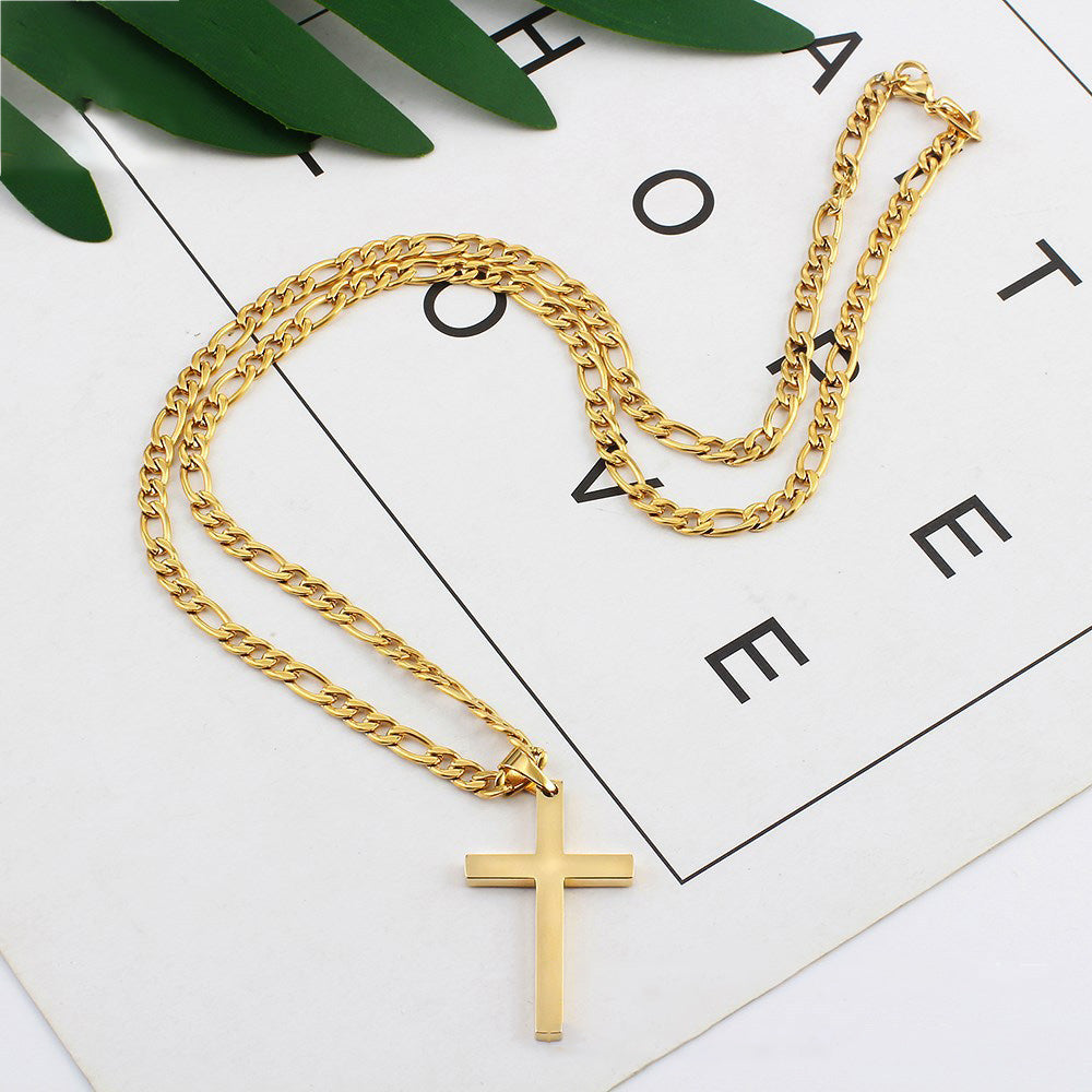 Figaro Chain Cross pendant Necklace&nbsp;