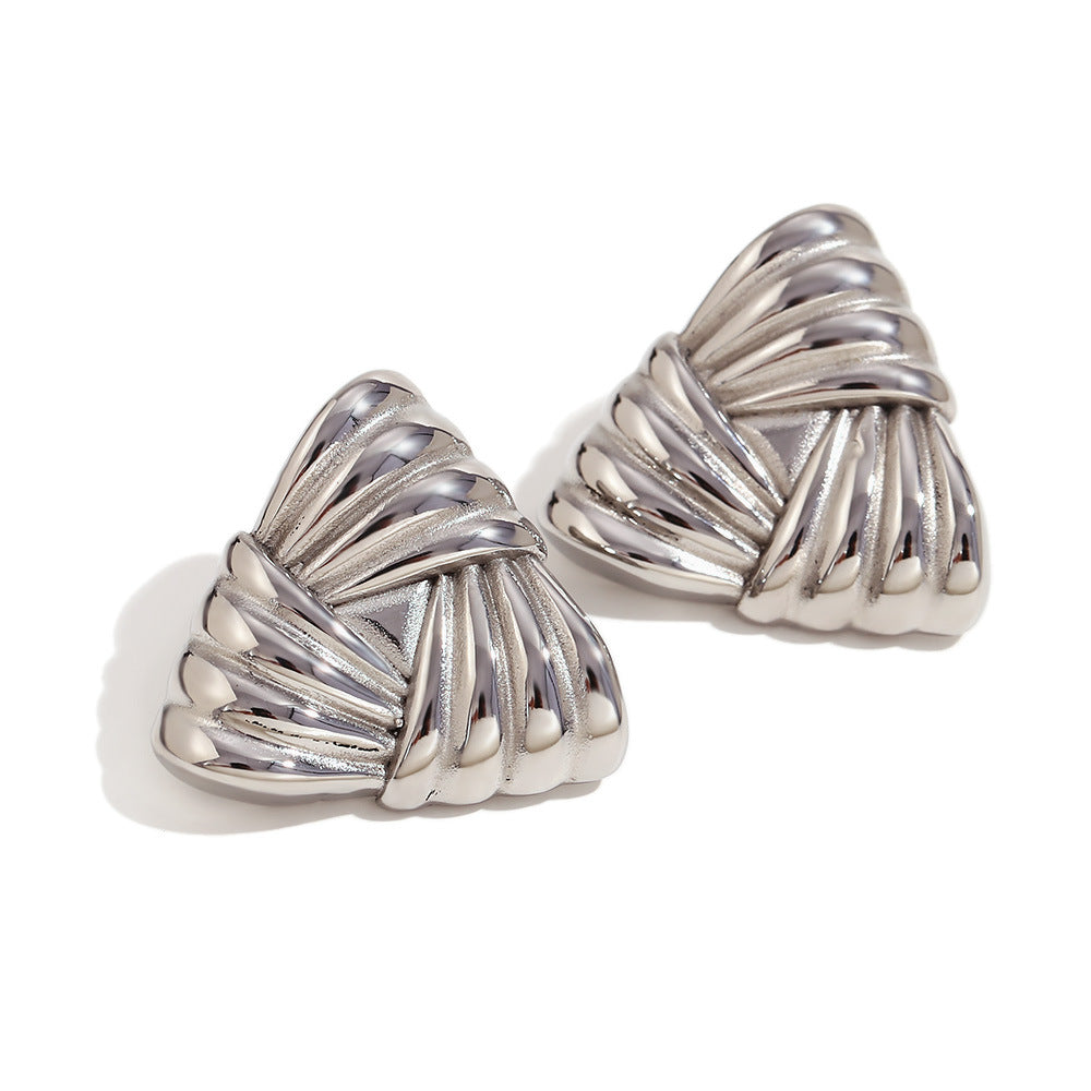 Golden Aura Sculpted Statement Earrings