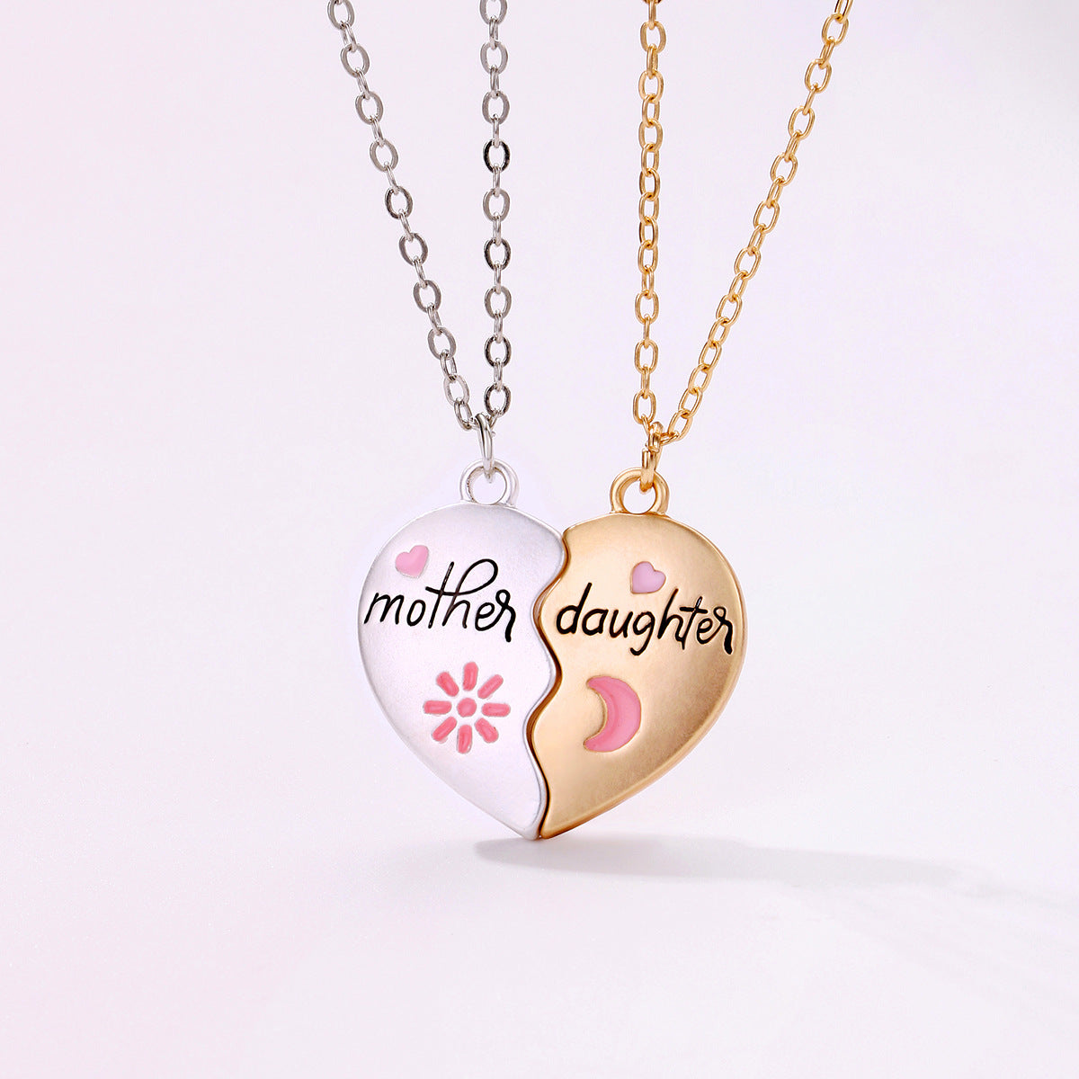 Forever Bond Magnetic Heart Necklace Set - Mother & Daughter