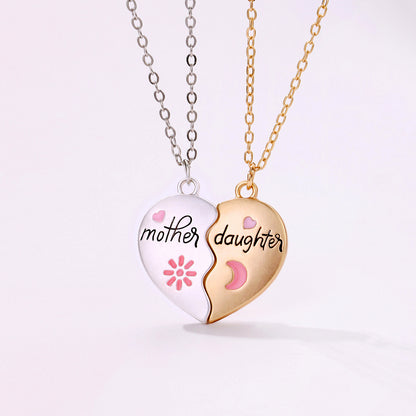 Forever Bond Magnetic Heart Necklace Set - Mother & Daughter