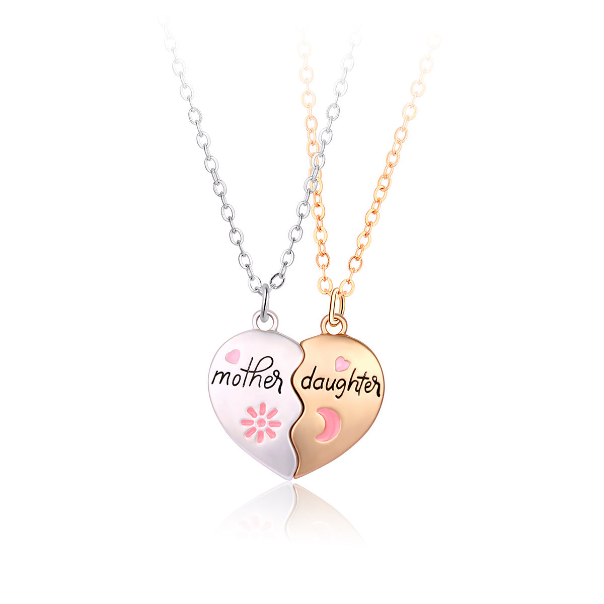 Forever Bond Magnetic Heart Necklace Set - Mother & Daughter