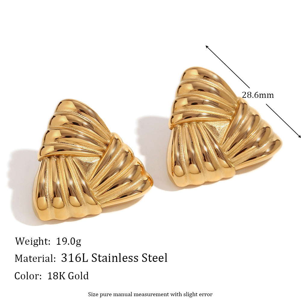 Golden Aura Sculpted Statement Earrings