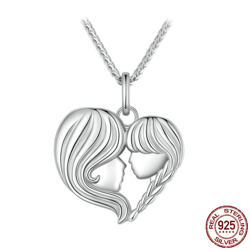 Mother and Daughter Heart Affection Light Luxury Necklace S925 sterling silver