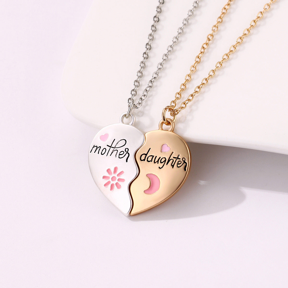 Forever Bond Magnetic Heart Necklace Set - Mother & Daughter