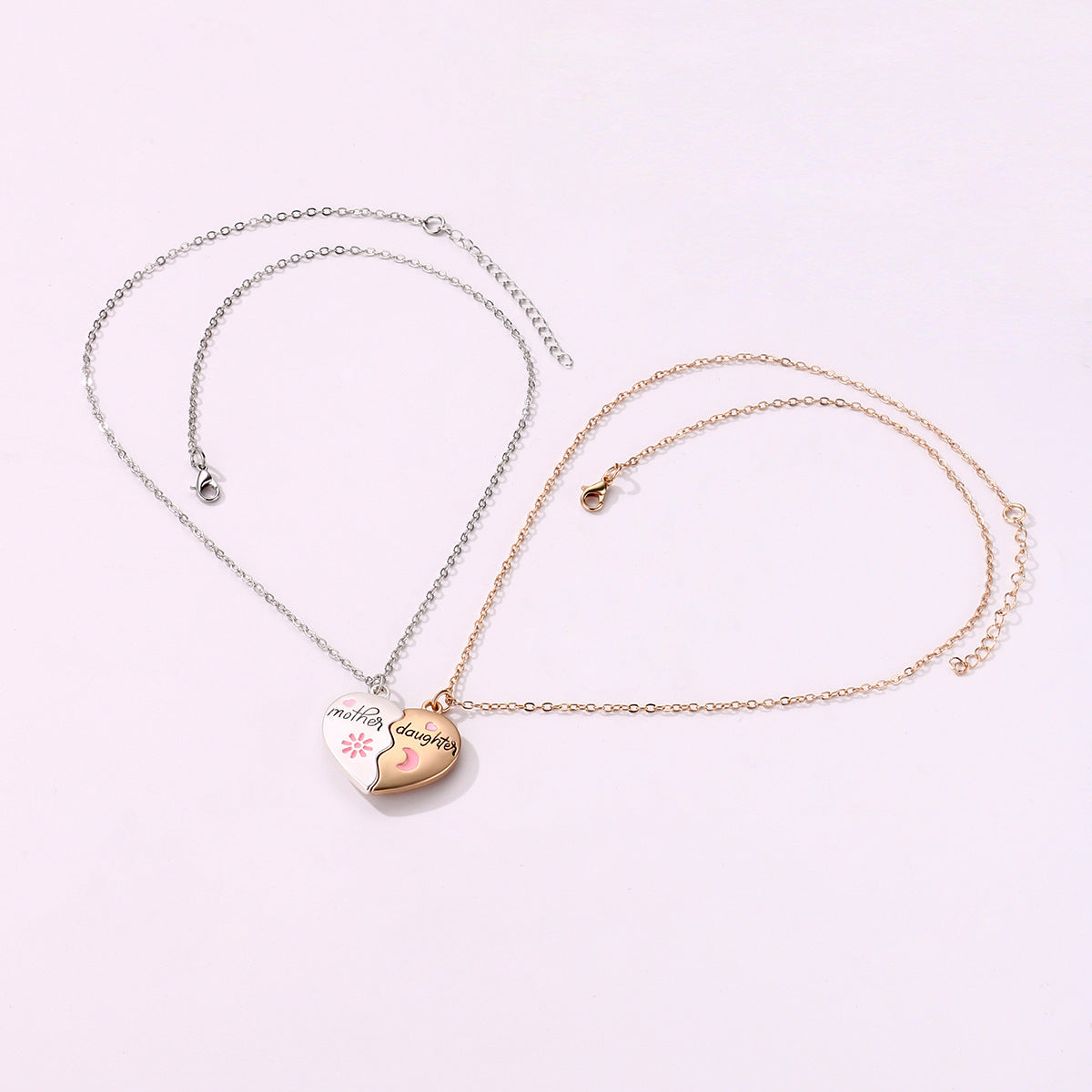 Forever Bond Magnetic Heart Necklace Set - Mother & Daughter