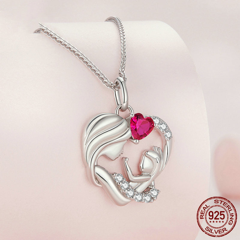 Mother and Daughter Heart Affection Light Luxury Necklace S925 sterling silver
